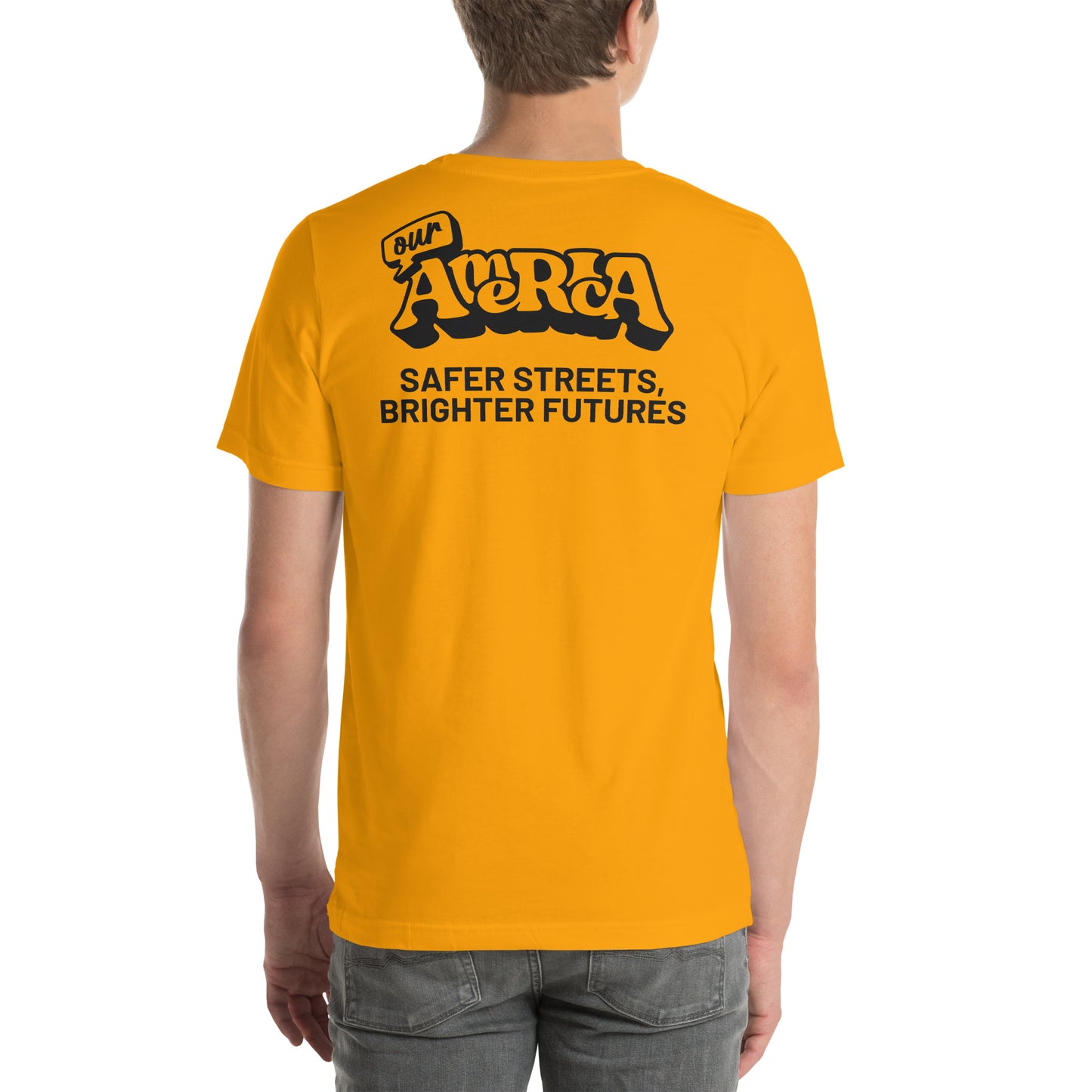 Gold "Safer Streets, Brighter Futures" T-Shirt